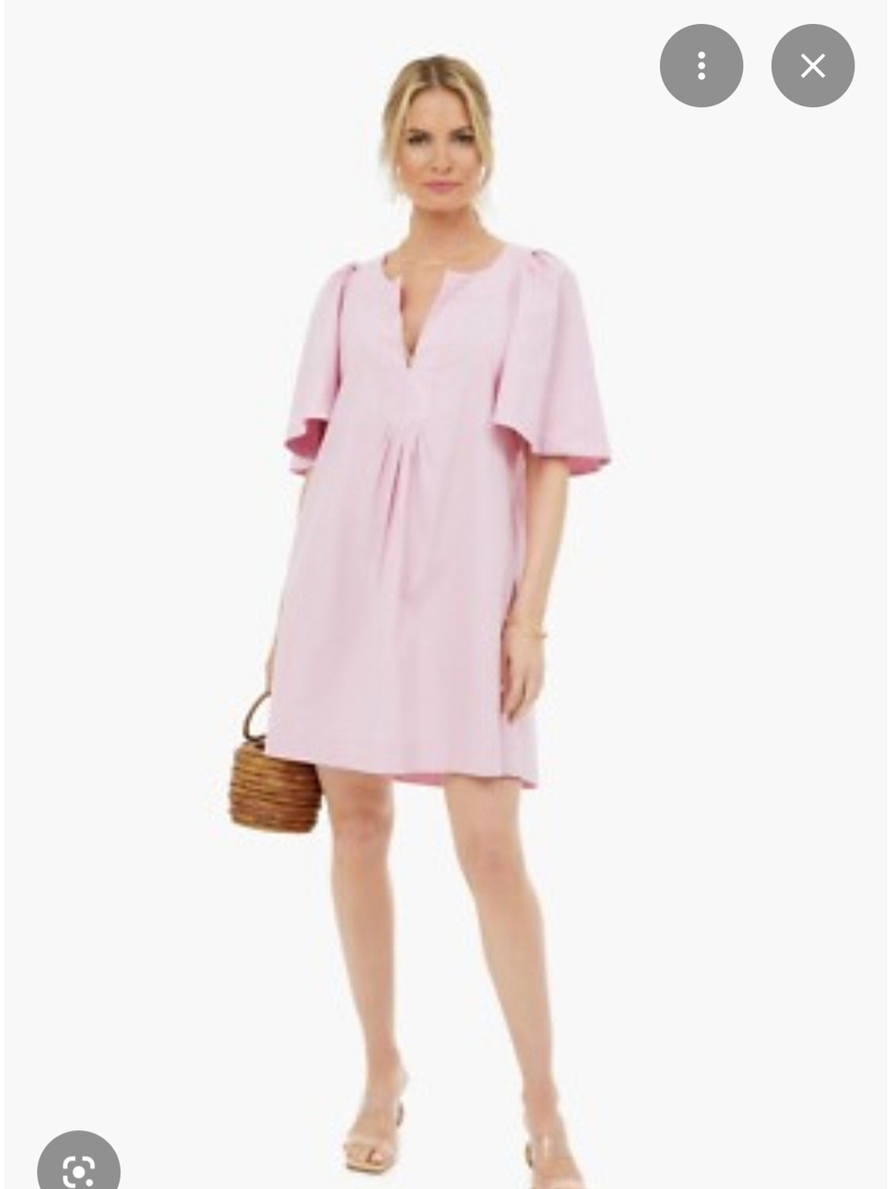Tuckernuck Pomander Place Light Pink Flutter Sleeve Shift Dress